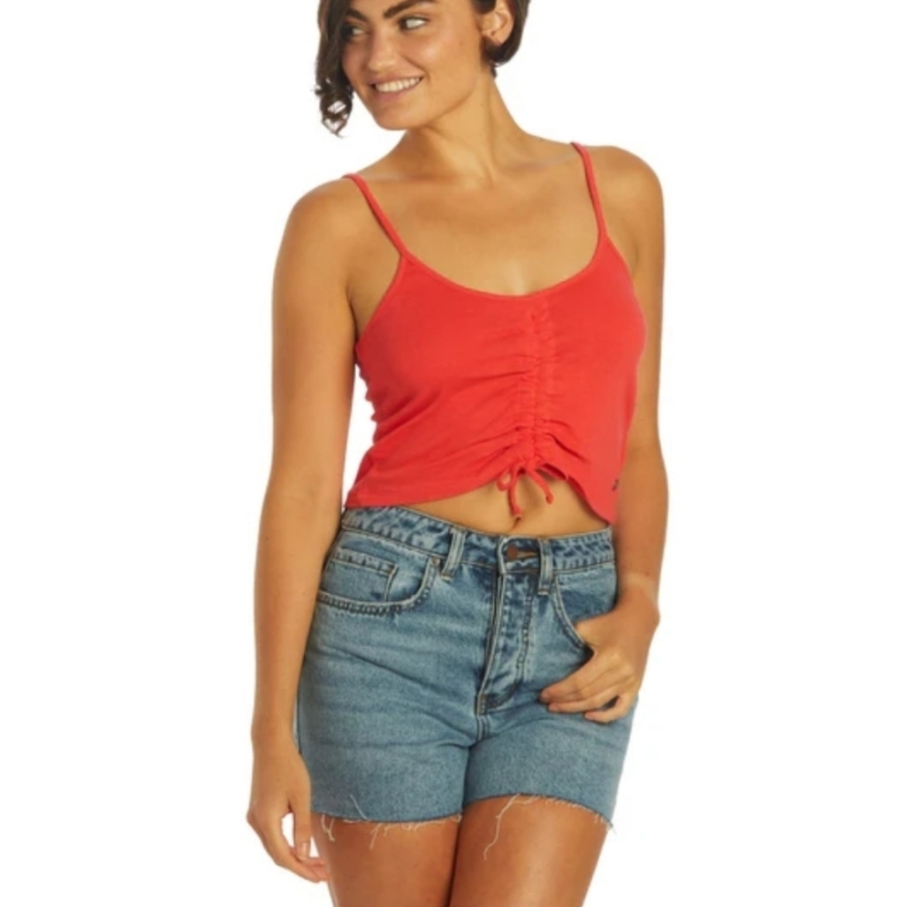 Roxy Red Hibiscus Flirty Feels Tank XL NWT (7432)